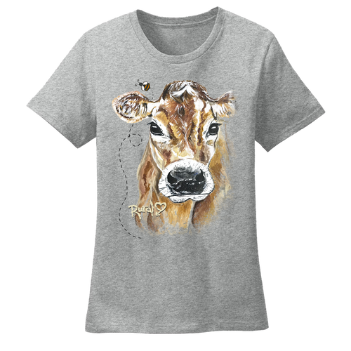 Rural Heart by Rene' Earnhardt- Marshall Cow Short Sleeve T-shirt