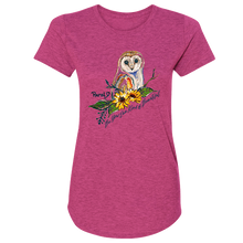 Rural Heart by Rene' Earnhardt - Beautiful Owl Ladies Semi-Fitted Short Sleeve T-Shirt