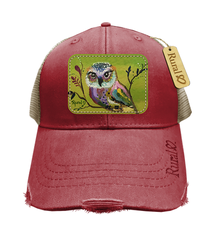 Beautiful Owl Raspberry Stonewashed Cap