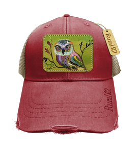 Beautiful Owl Raspberry Stonewashed Cap