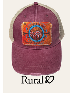 Rural Heart®️ by René Earnhardt “Compass” ball cap featuring original art in two pretty colors