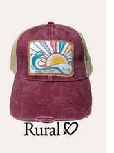 Rural Heart®️ by René Earnhardt “Here Comes the Sun” ball cap featuring original art in three pretty colors