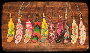 Rural Heart by René Earnhardt Hand Painted Leather Feather Collection